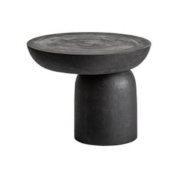 Mesa auxiliar de madera de suar en negro, 50 x 50 x 40 cm | Betroka