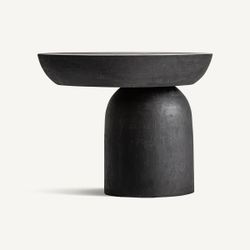 Mesa auxiliar de madera de suar en negro, 50 x 50 x 40 cm | Betroka