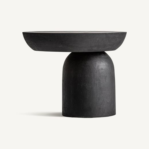Mesa auxiliar de madera de suar en negro, 50 x 50 x 40 cm | Betroka