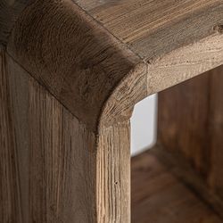 Mesa auxiliar de madera de teca en marrón, 36 x 36 x 50 cm | Corba