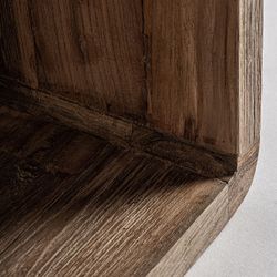 Mesa auxiliar de madera de teca en marrón, 36 x 36 x 50 cm | Corba