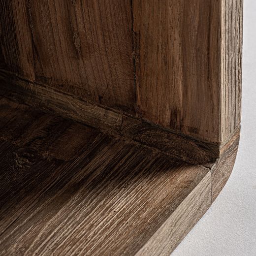 Mesa auxiliar de madera de teca en marrón, 36 x 36 x 50 cm | Corba