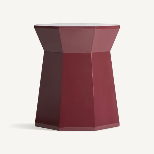 Mesa auxiliar de madera en rojo, 50 x 50 x 55 cm | Bled