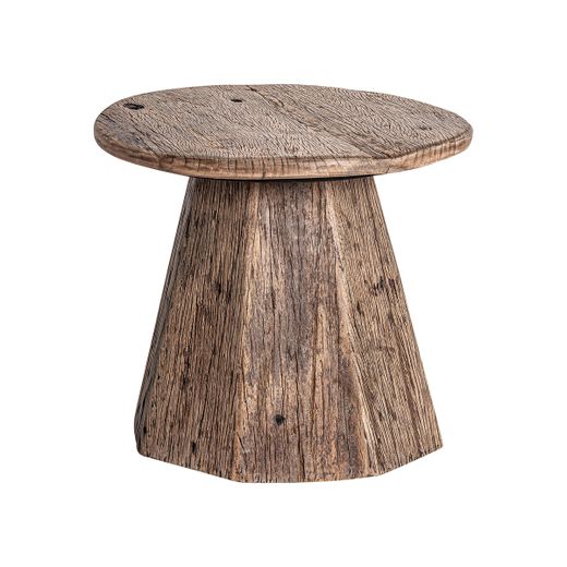 Mesa auxiliar de madera recuperada en marrón, 55 x 55 x 45 cm | Walding