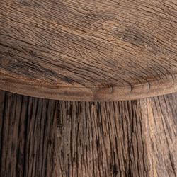 Mesa auxiliar de madera recuperada en marrón, 55 x 55 x 45 cm | Walding