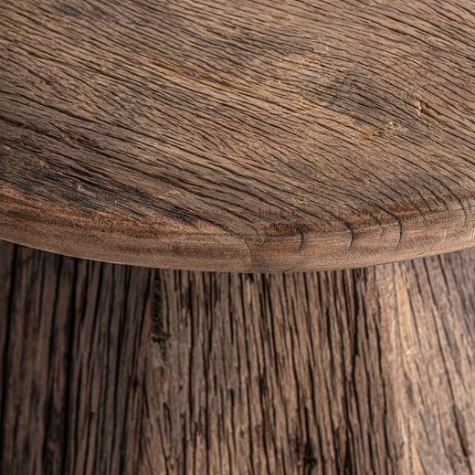 Mesa auxiliar de madera recuperada en marrón, 55 x 55 x 45 cm | Walding