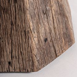 Mesa auxiliar de madera recuperada en marrón, 55 x 55 x 45 cm | Walding