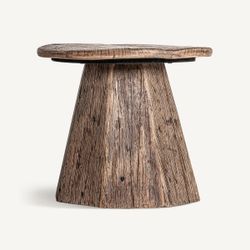Mesa auxiliar de madera recuperada en marrón, 55 x 55 x 45 cm | Walding