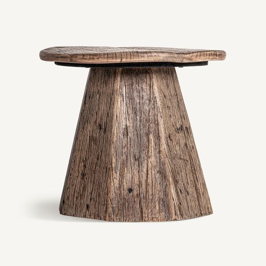 Mesa auxiliar de madera recuperada en marrón, 55 x 55 x 45 cm | Walding