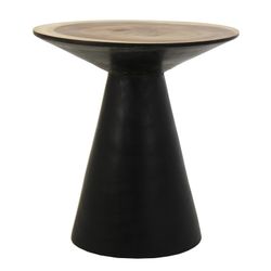 Suar Arusa Tavolino in Legno Nero/Legno, Ø50x48cm