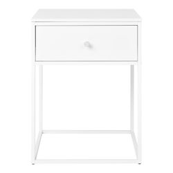 White wood and steel side table, 40 x 40 x 55 cm | Vita