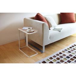 Wood and steel side table in natural and white, 45 x 24 x 52 cm | Frame