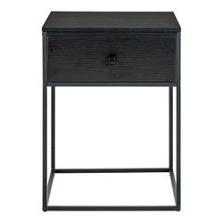 Table d'appoint en bois noir et acier, 40 x 40 x 55 cm | Vie