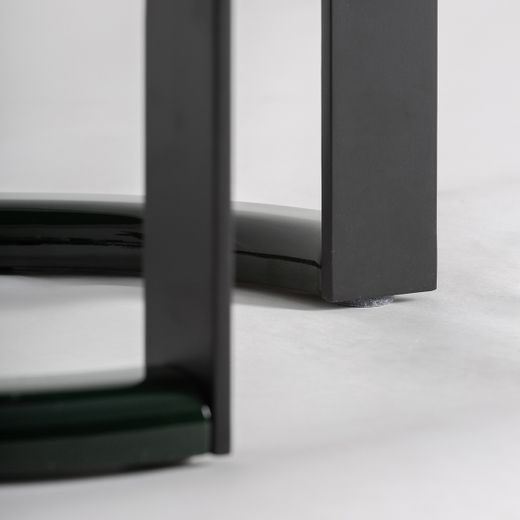 Mesa auxiliar de madera y metal en verde y negro, 48,5 x 48,5 x 48 cm | Herisau