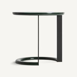 Mesa auxiliar de madera y metal en verde y negro, 48,5 x 48,5 x 48 cm | Herisau