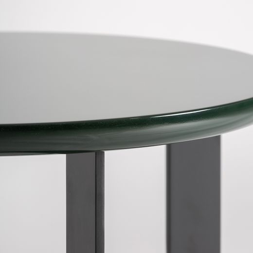 Mesa auxiliar de madera y metal en verde y negro, 48,5 x 48,5 x 48 cm | Herisau