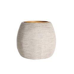 Mesa auxiliar de madera y tejido en marrón y beige, 61 x 61 x 55 cm | Sils