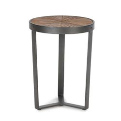 Table d'appoint en bois et métal noir, 40x40x56 cm