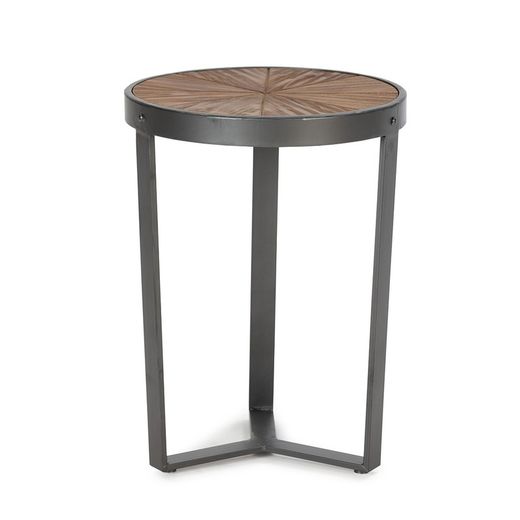 Table d'appoint en bois et métal noir, 40x40x56 cm