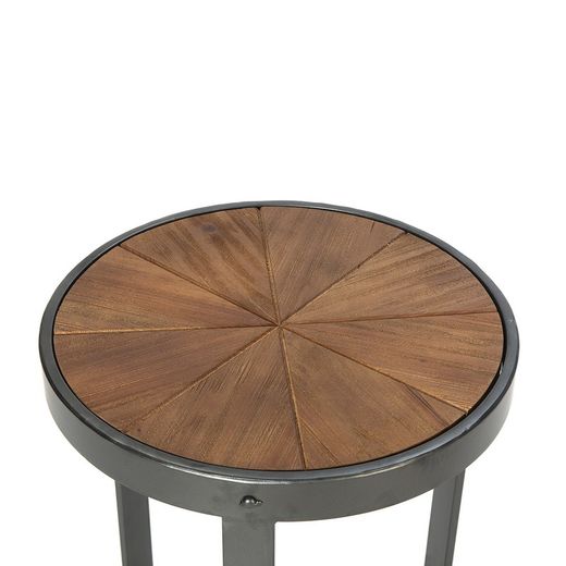 Table d'appoint en bois et métal noir, 40x40x56 cm