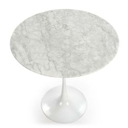 White Marble Side Table, Ø50x50cm