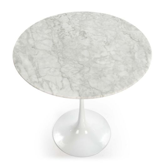 White Marble Side Table, Ø50x50cm