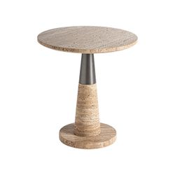 Mesa auxiliar de mármol en beige, 50 x 50 x 54 cm | Rust