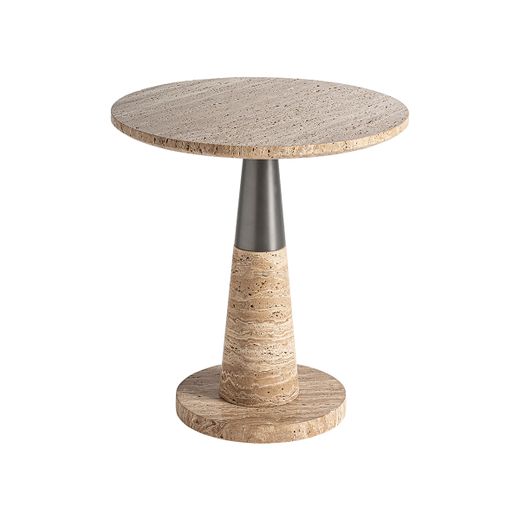 Mesa auxiliar de mármol en beige, 50 x 50 x 54 cm | Rust