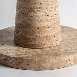 Mesa auxiliar de mármol en beige, 50 x 50 x 54 cm | Rust