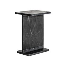 Mesa auxiliar de mármol en negro, 38 x 30 x 51 cm | Marquina