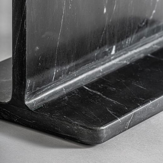 Mesa auxiliar de mármol en negro, 38 x 30 x 51 cm | Marquina