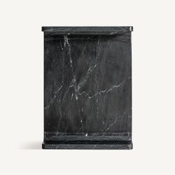 Mesa auxiliar de mármol en negro, 38 x 30 x 51 cm | Marquina
