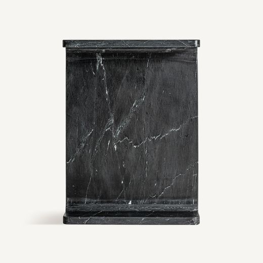 Mesa auxiliar de mármol en negro, 38 x 30 x 51 cm | Marquina