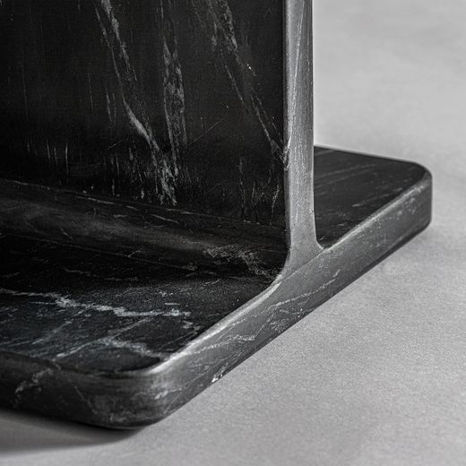 Mesa auxiliar de mármol en negro, 38 x 30 x 51 cm | Marquina
