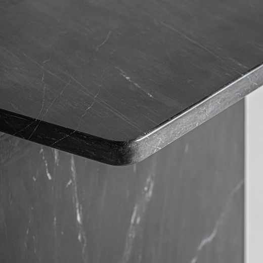 Mesa auxiliar de mármol en negro, 38 x 30 x 51 cm | Marquina
