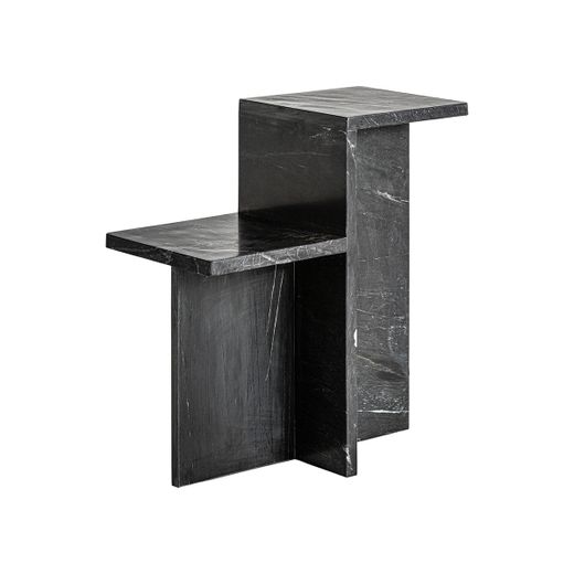 Mesa auxiliar de mármol en negro, 51 x 25 x 53 cm | Marquina