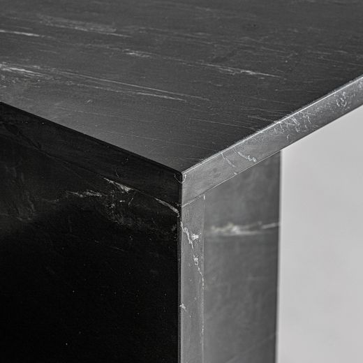 Mesa auxiliar de mármol en negro, 51 x 25 x 53 cm | Marquina