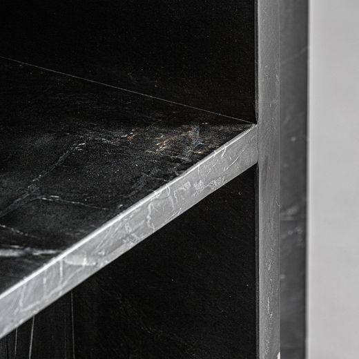 Mesa auxiliar de mármol en negro, 51 x 25 x 53 cm | Marquina
