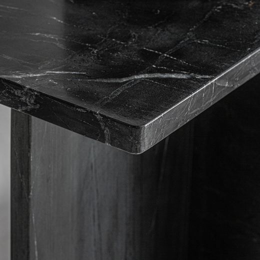 Mesa auxiliar de mármol en negro, 51 x 25 x 53 cm | Marquina
