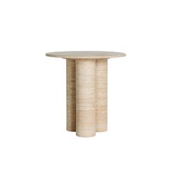 Mesa auxiliar de mármol sintético en beige, 55 x 55 x 55 cm | Lambesc