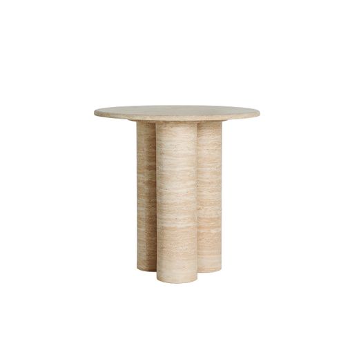 Mesa auxiliar de mármol sintético en beige, 55 x 55 x 55 cm | Lambesc