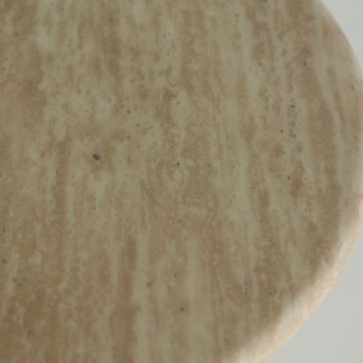 Mesa auxiliar de mármol sintético en beige, 55 x 55 x 55 cm | Lambesc