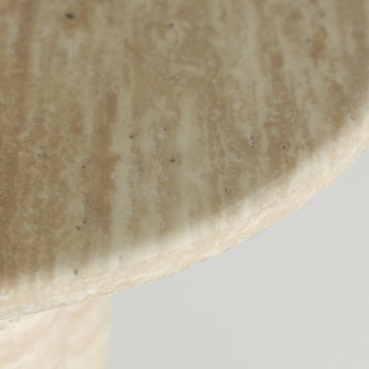 Mesa auxiliar de mármol sintético en beige, 55 x 55 x 55 cm | Lambesc
