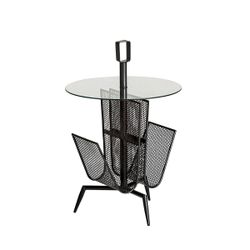 Mesa auxiliar de metal en negro, 45 x 45 x 69 cm | Fussen