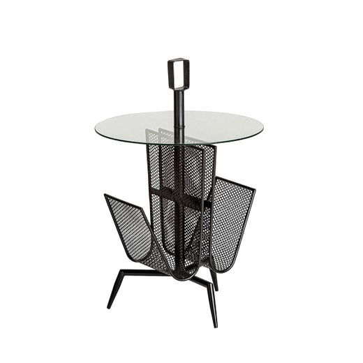 Mesa auxiliar de metal en negro, 45 x 45 x 69 cm | Fussen