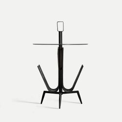 Mesa auxiliar de metal en negro, 45 x 45 x 69 cm | Fussen