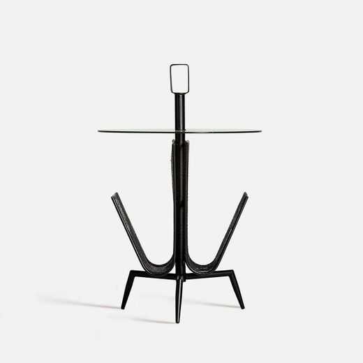 Mesa auxiliar de metal en negro, 45 x 45 x 69 cm | Fussen