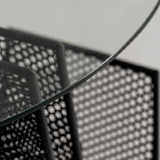 Mesa auxiliar de metal en negro, 45 x 45 x 69 cm | Fussen