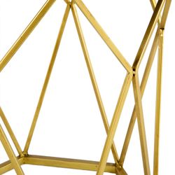 Mesa auxiliar de metal en oro, 41x48x48 cm