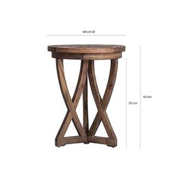 Tavolino Chirlwe in pino riciclato, Ø48x63cm